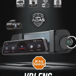 ARAÇ KAYIT KAMERASI 2 KAMERALI 3.2'' EKRAN ADAS+BSD+GPS-4K+2K-G SEN. VRPRO EYRON