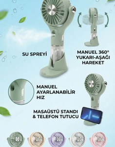 USB ŞARJLI SU SPREYLİ MİNİ FAN AVEC AV-F833