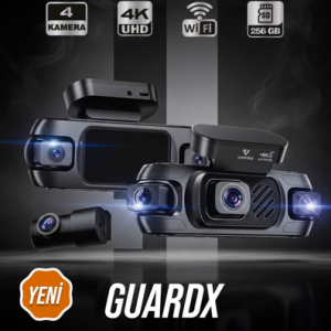 ARAÇ KAYIT KAMERASI 4 KAMERALI 3'' EKRAN 4K+2K*3-G SENSOR-24H PARKIN VRPRO GUARDX