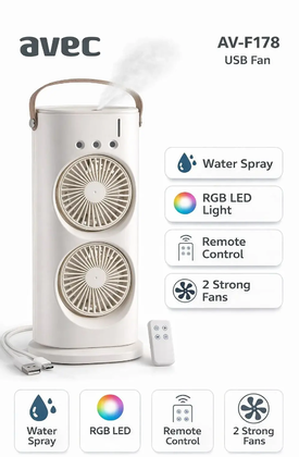 USB ŞARJLI SU SPREYLİ FAN AVEC AV-F178
