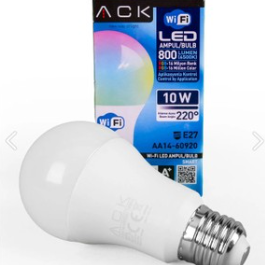 AMPUL 10W AKILLI LED E27 Wİ-Fİ ACK