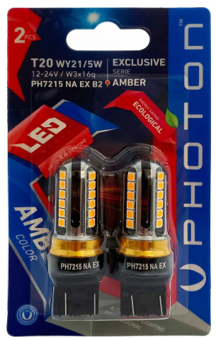 T20 W21 5W AMBER EXCLUSIVE 12V-24V LED 2 Lİ BLİSTER