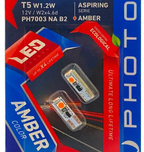 T5 12V W1.2W AMBER 3 SMD LED 2 Lİ BLISTER