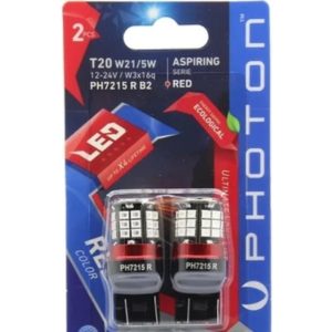 T20 W21 5W 12V RED LED 2 Lİ BLİSTER