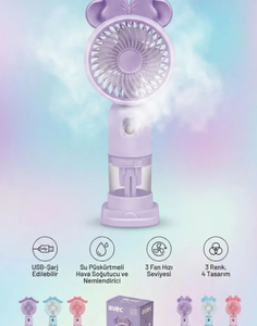 USB ŞARJLI SU SPREYLİ MİNİ FAN AVEC AV-F830