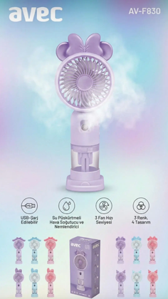 USB ŞARJLI SU SPREYLİ MİNİ FAN AVEC AV-F830