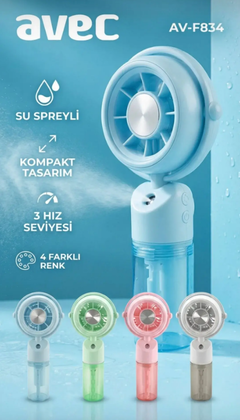 USB SARJLİ SU SPREYLİ MİNİ FAN AVEC AV-F834